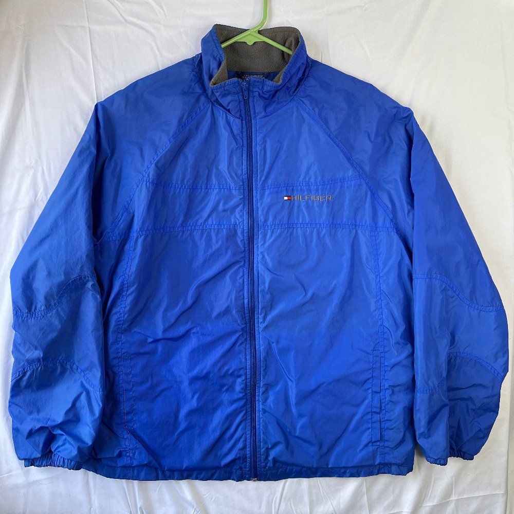 Vintage Y2K 90s Tommy Hilfiger Fleece Lined Jacket Size Medium Mens Blue